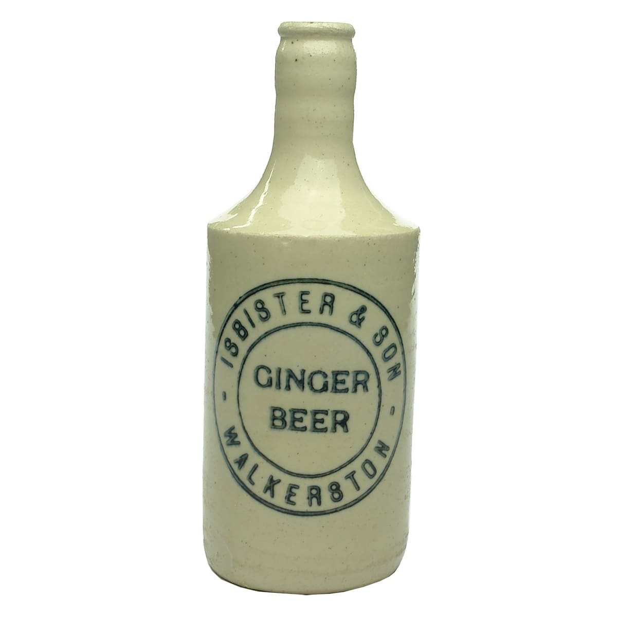 Ginger Beer. Isbister & Son, Walkerston. Dump. Crown Seal. All White. (Queensland)