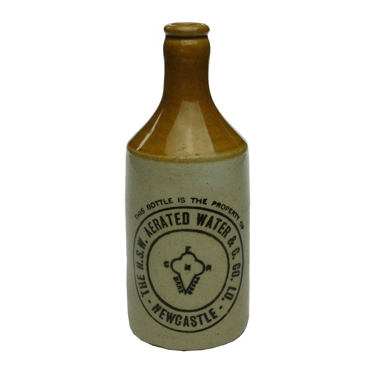 Ginger Beer. NSW Aerated Water & C. Co. Newcastle. Crown Seal. Dump. Tan Top. (New South Wales)