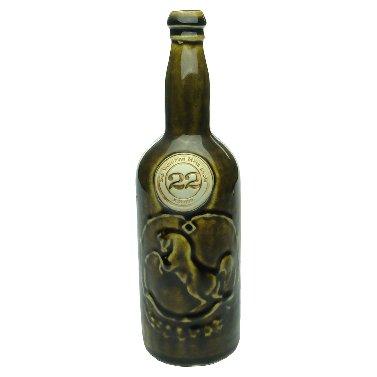 Bottle Show Trophy. Ceramic "Black Horse Ale". (Victoria)