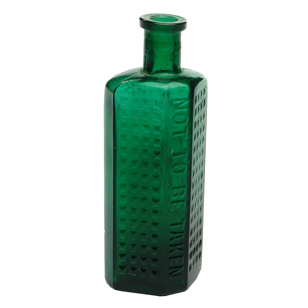 Poison. Not to be taken. Irregular Hexagon. Made in Japan. Emerald Green. 3 oz. 123 mm.