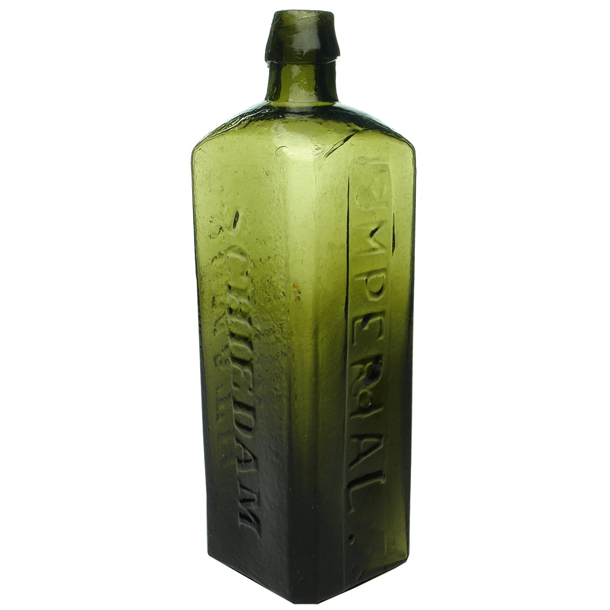 Schnapps. Imperial Aromatic Schnapps. Green. 26 oz.  Jmperial embossed on bottle. (Australia)