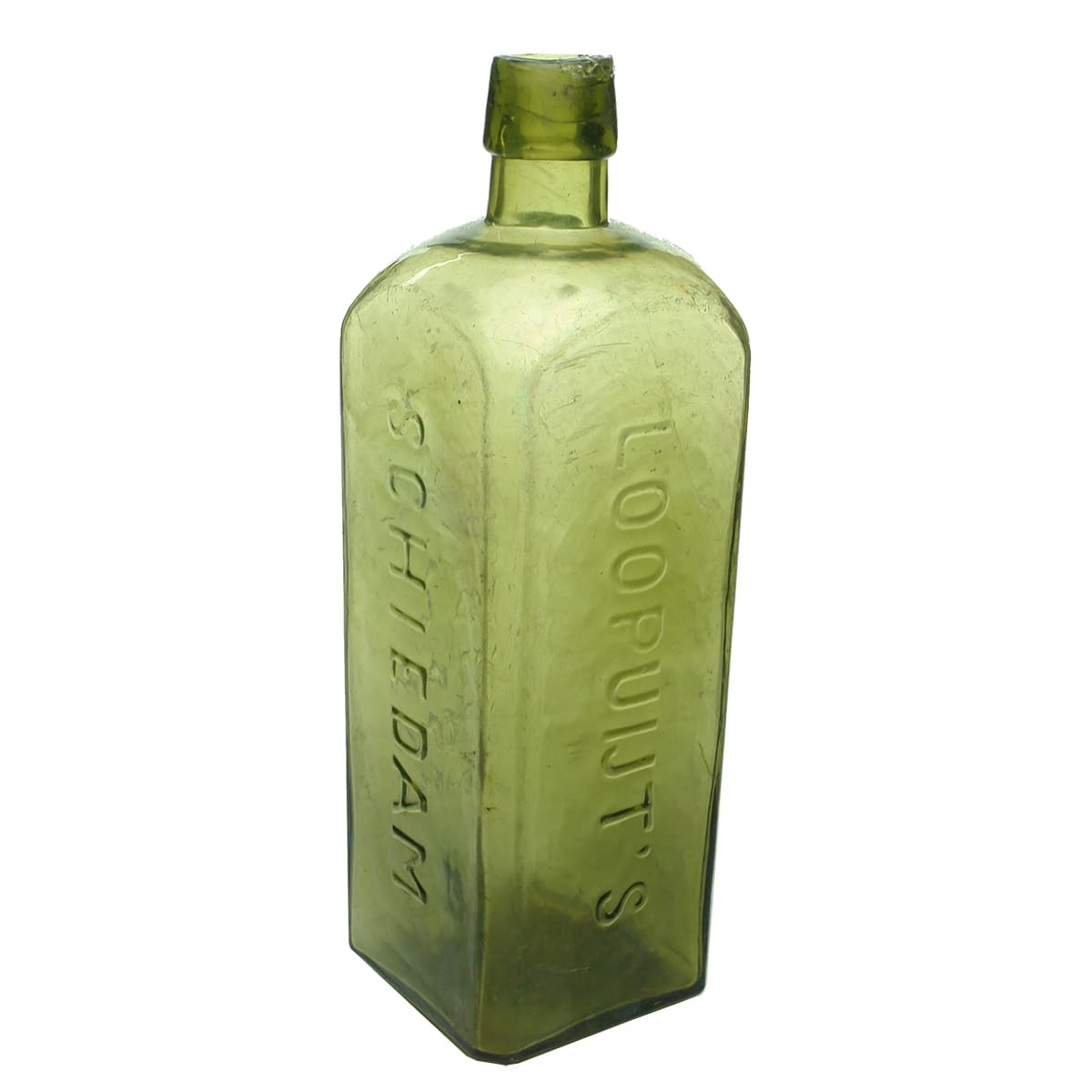 Schnapps. Loopuijt's Schiedam. Pale Green. 26 oz.