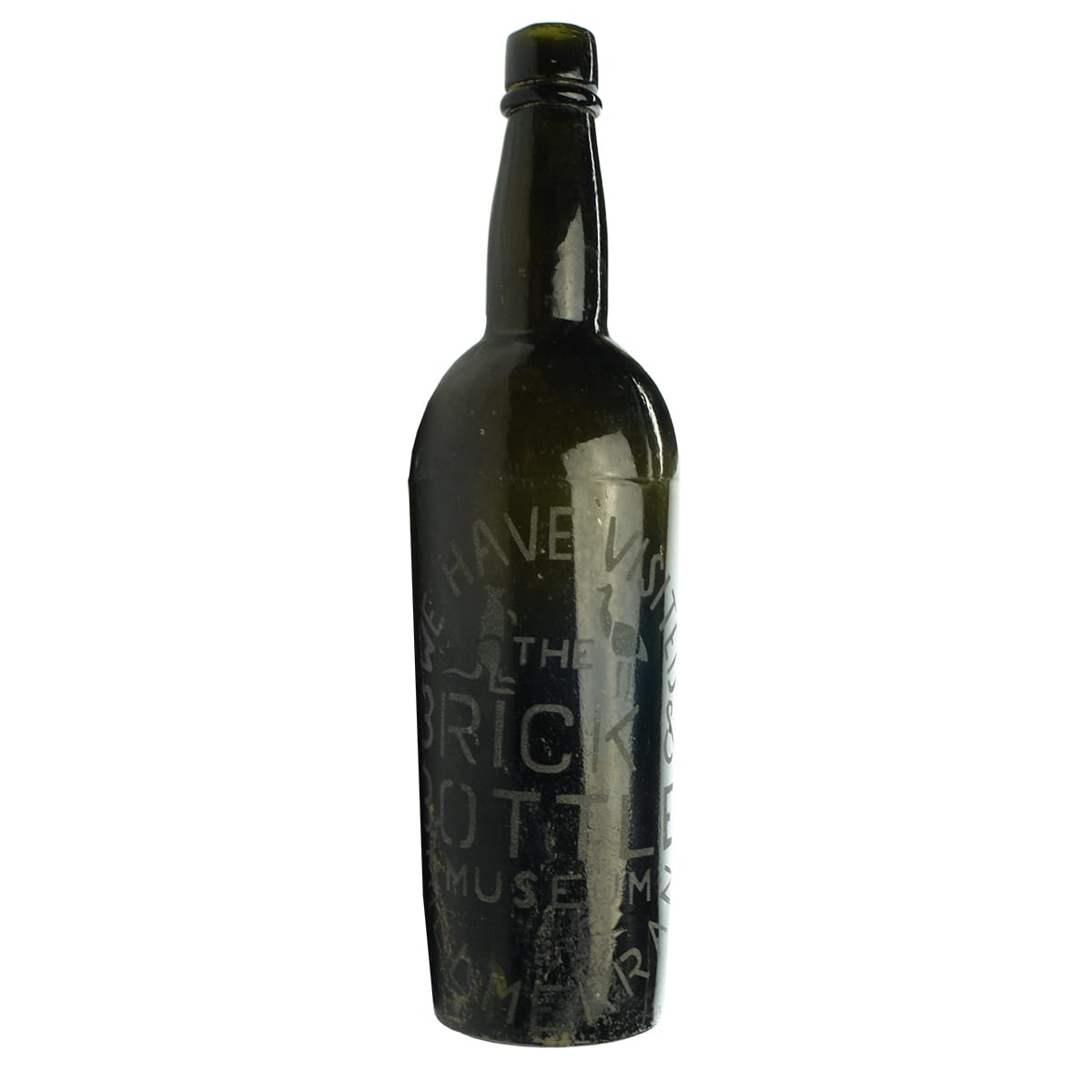 Early black bottle. Sandblasted: Millmerran Brick & Bottle Museum. (Queensland)