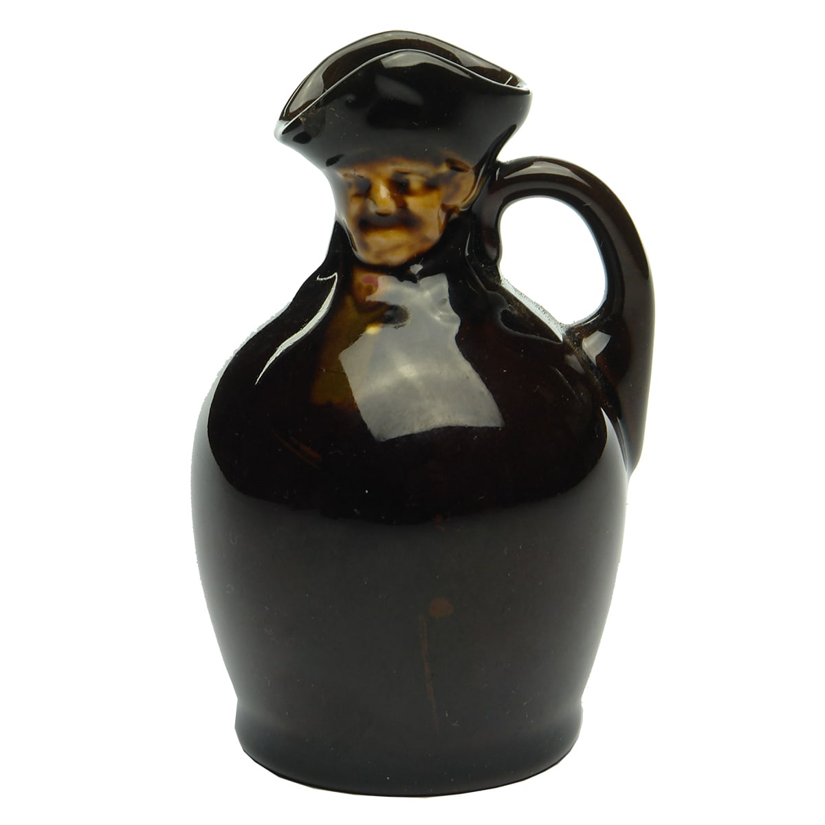 Miniature. Royal Doulton Night Watchman Fat Style Kingsware Flask.