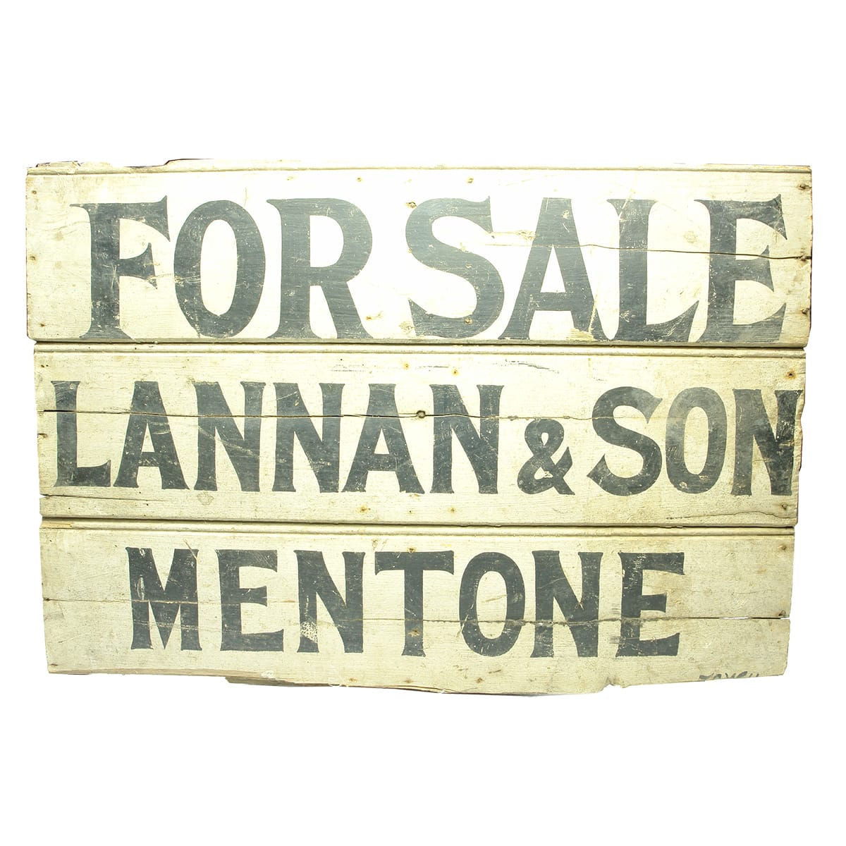 Wooden Real Estate Agents Sign. For Sale, Lannan & Son, Mentone. (Victoria)