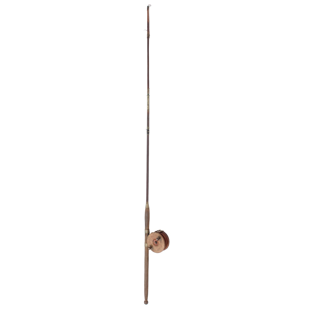 Sporting. Two Piece Hexagonal Fishing Rod with wooden reel.