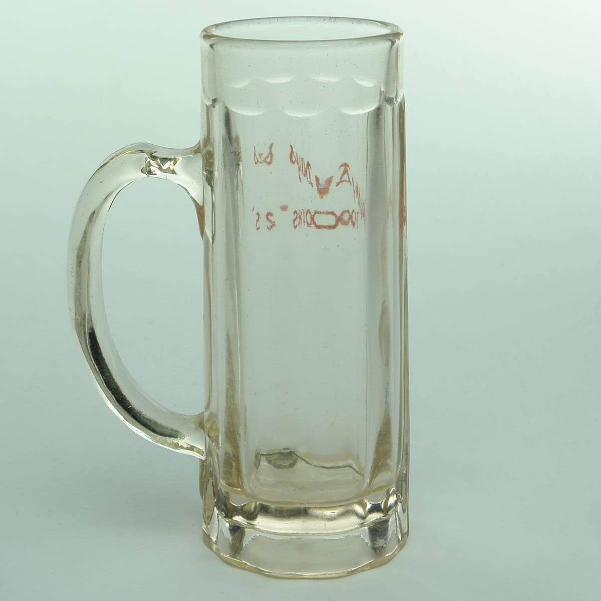 Tall Beer Mug. Happy Days, Tooths. Red print. Plus a letter from Tooth & Co., Lapel pin and an early receipt. (New South Wales)