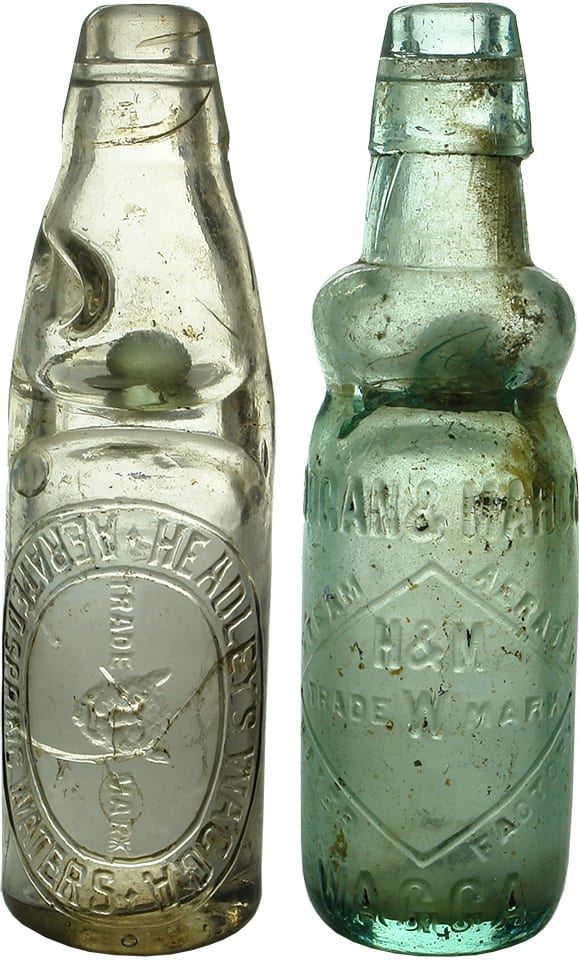 Antique Old Codd Marble Bottles