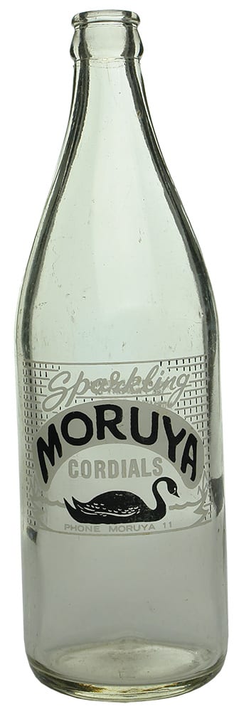 Moruya Cordials Swan Ceramic Label Soft Drink Bottle