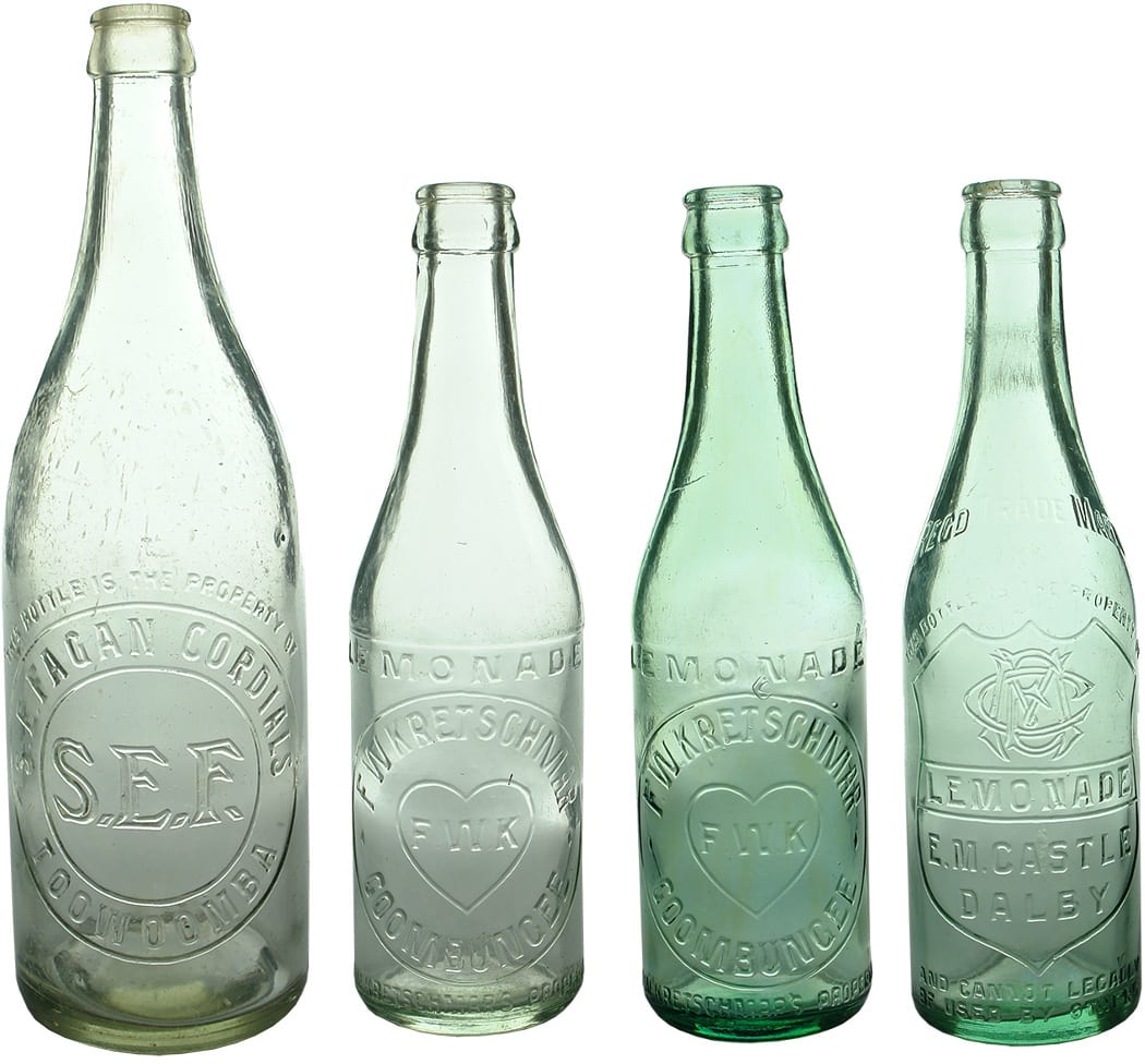 Old Vintage Crown Seal Soft Drink Bottles