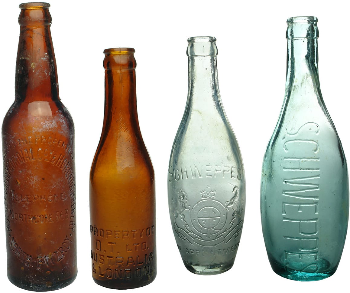 Old Vintage Crown Seal Soft Drink Bottles