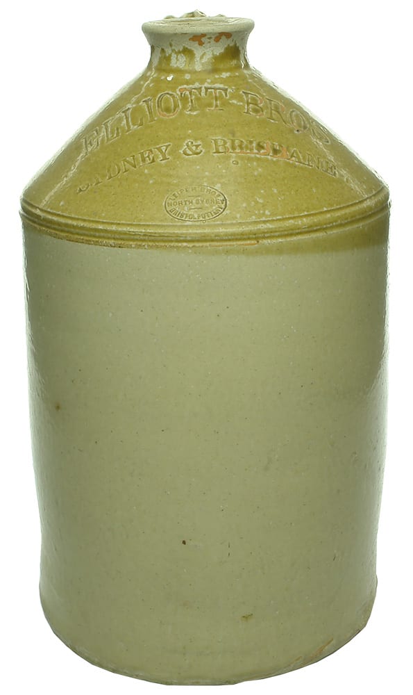 Elliott Bros Sydney Brisbane Stoneware Demijohn