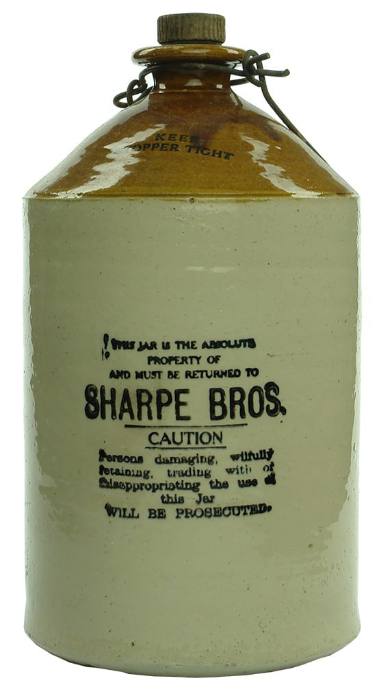 Sharpe Bros Australia New Zealand Stoneware Demijohn