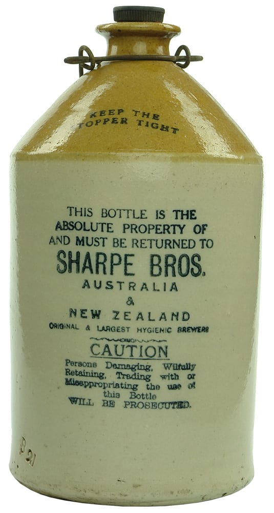 Sharpe Bros Australia New Zealand Stoneware Demijohn