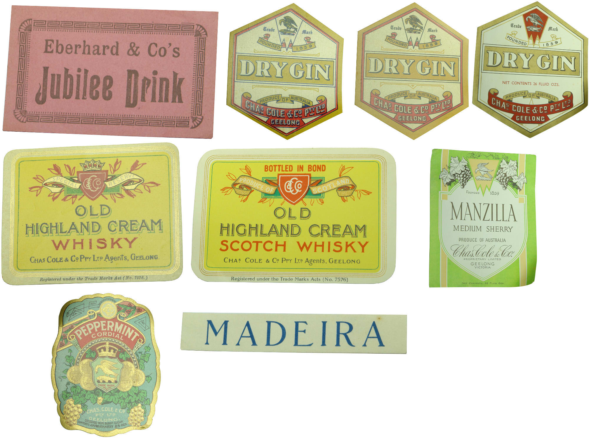 Geelong Clunes Vintage Labels