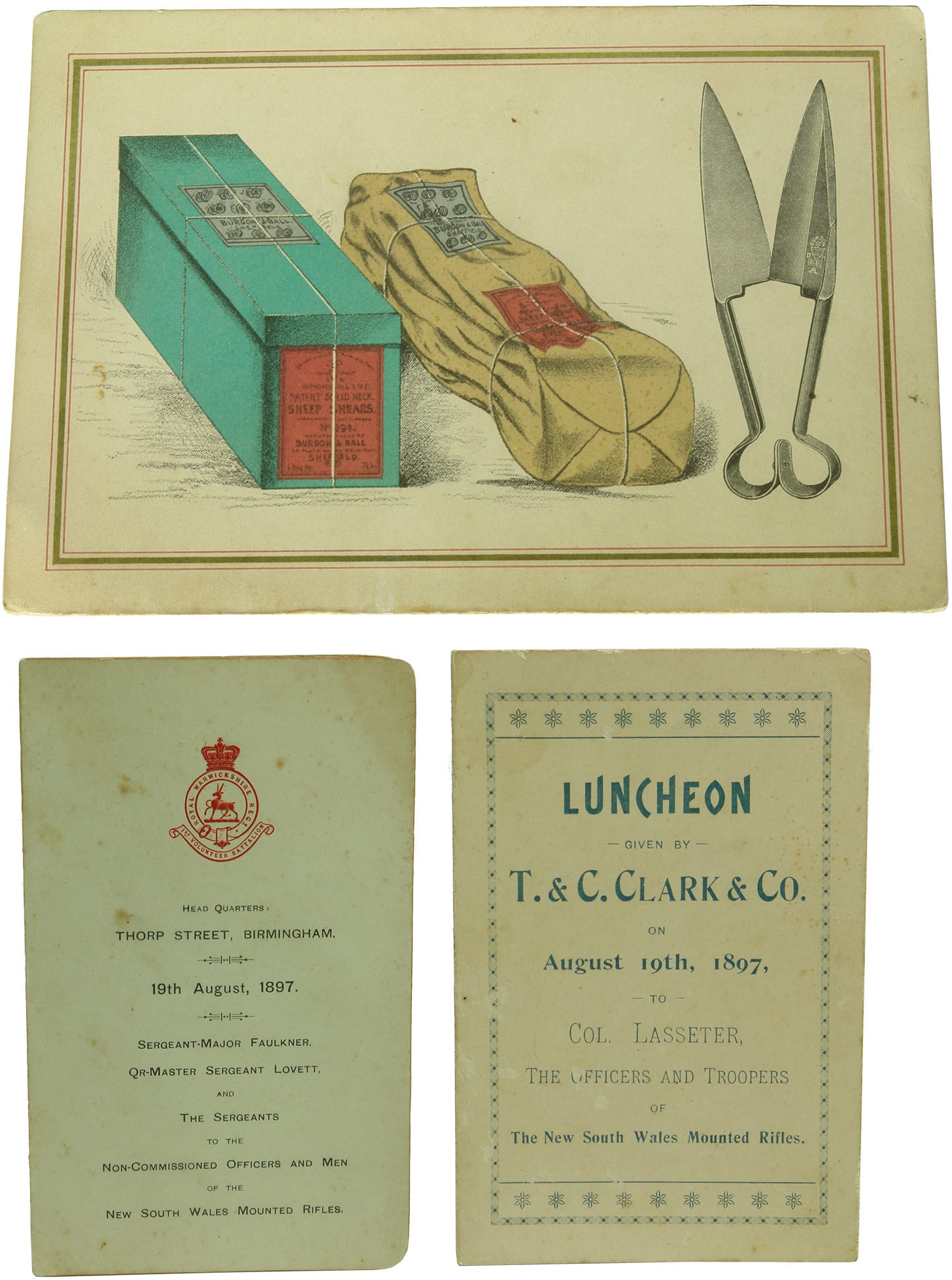 1897 Luncheon Labels Menus