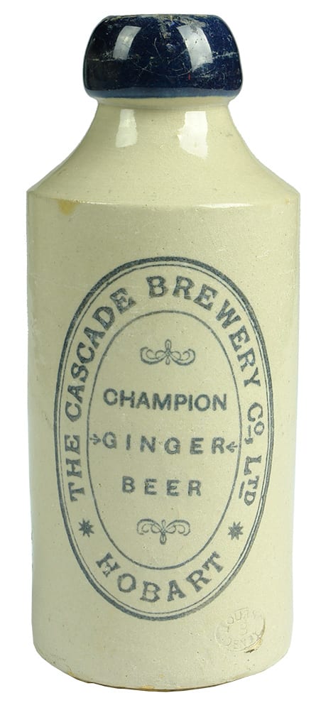 Cascade Brewery Hobart Antique Champion Ginger Beer Bottle