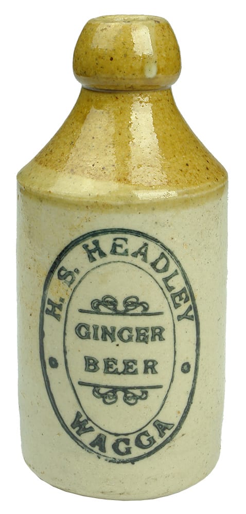 Headley Ginger Beer Wagga Stoneware Bottle