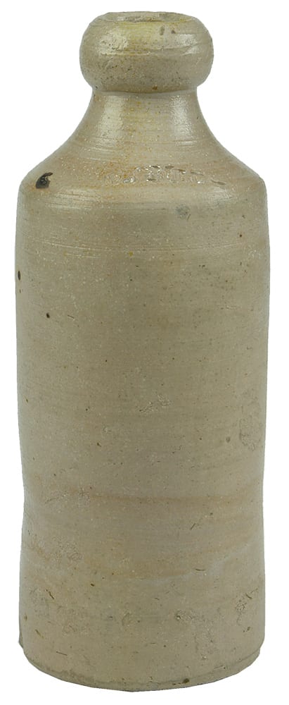 E Smith Impressed Stoneware Ginger Beer Bottle