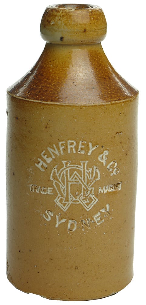 Henfrey Sydney Impressed Salt Glaze Ginger Beer Bottle