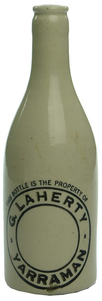 Laherty Yarraman Crown Seal Stone Ginger Beer Bottle