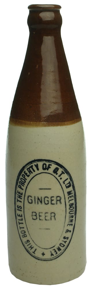 OT Ltd Sydney Melbourne Crown Seal Ginger Beer Bottle