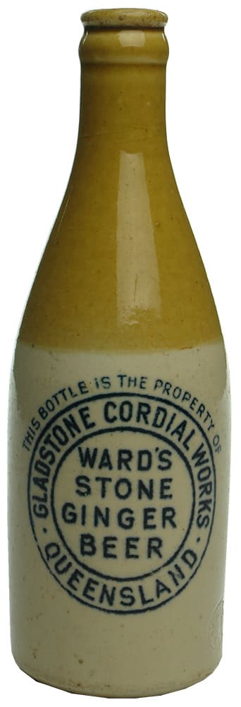 Gladstone Cordial Works Tan Top GInger Beer Bottle