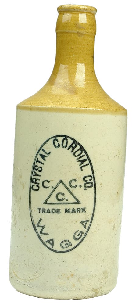 Crystal Cordial Wagga Crown Seal Ginger Beer Bottle