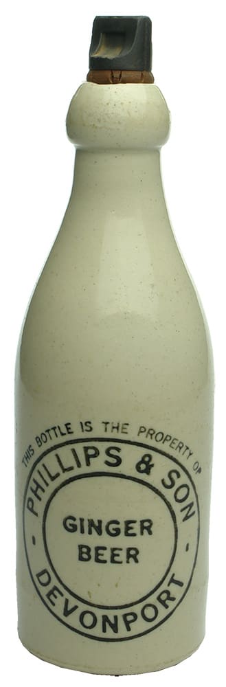 Phillips Devonport Stoneware Ginger Beer Bottle