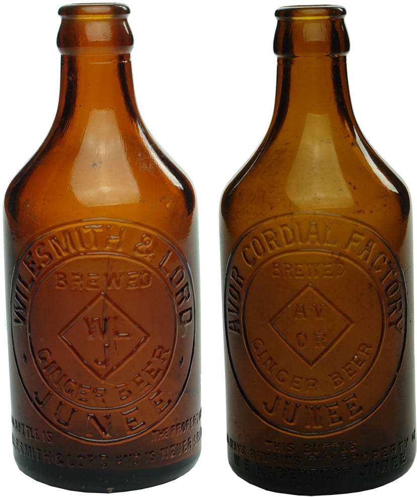 Vintage Old Glass Ginger Beer Bottles