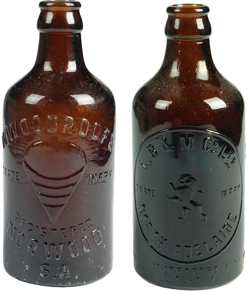 Vintage Old Glass Ginger Beer Bottles