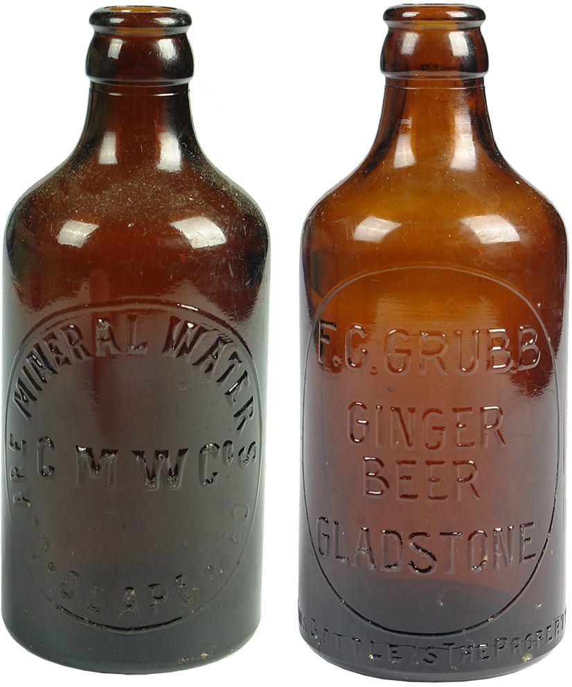 Vintage Old Glass Ginger Beer Bottles