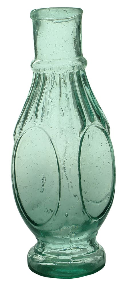 Pedestal Pickle Scalloped Neck Antique Bottle