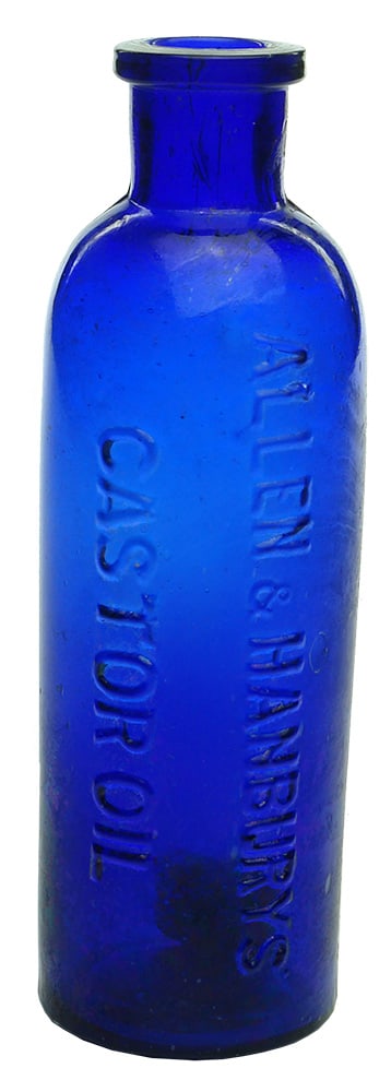 Allen Hanbury Castor Oil Cobalt Bottle