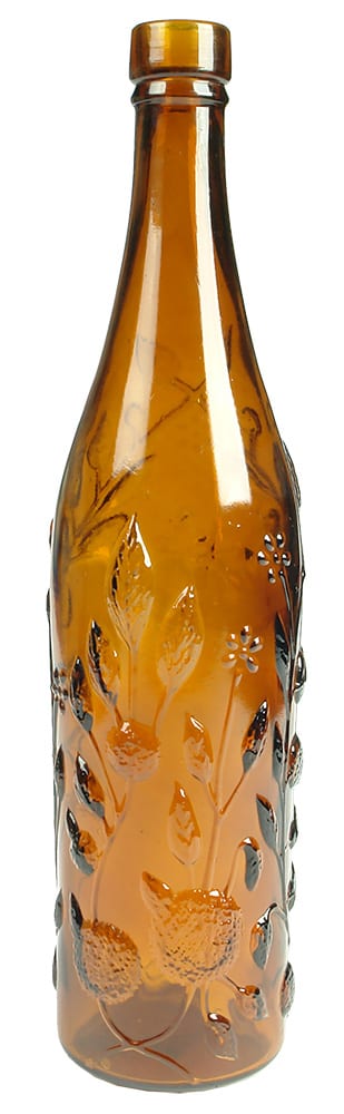 Rose Amber Glass Lime Juice Cordial Bottle