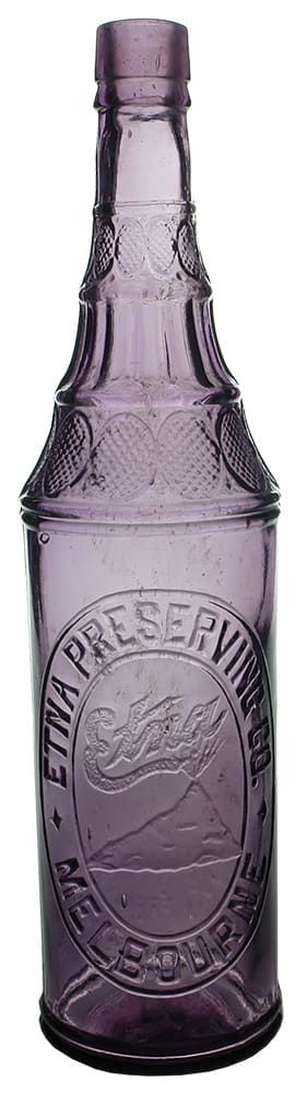 Etna Preserving Melbourne Antique Purple Glass Bottle