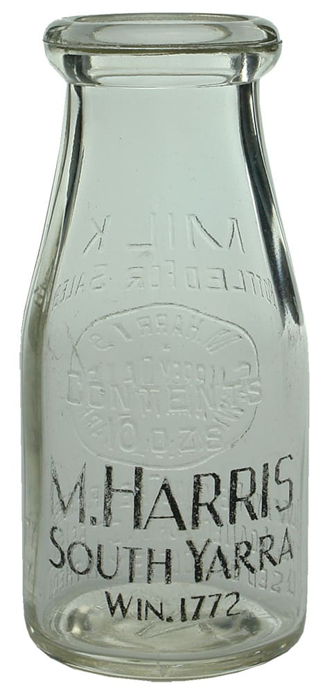 Harris South Yarra Black Print Milk Bottle