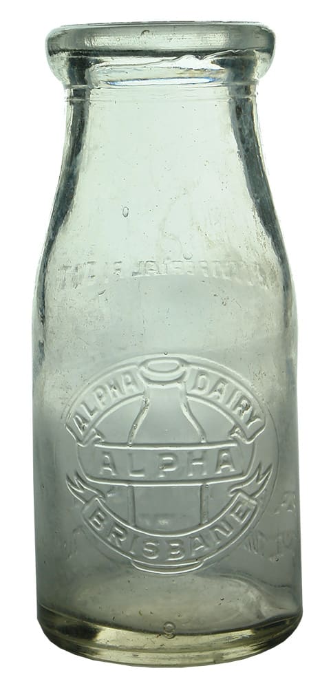 Alpha Dairy Brisbane Antique Milk Bottle