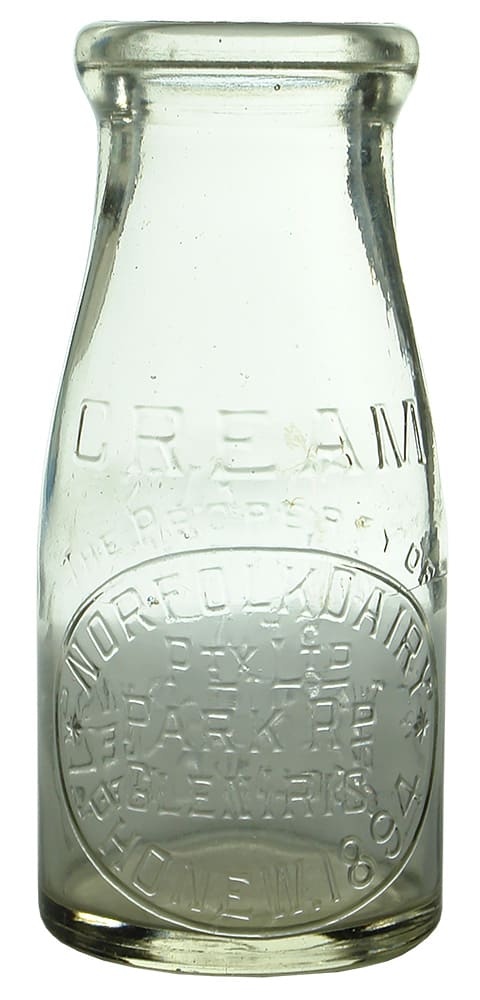 Norfolk Dairy Glen Iris Cream Bottle