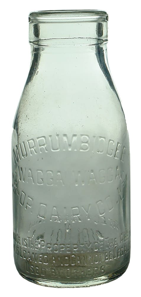 Murrumbidgeee Dairy Wagga Vintage Milk Bottle