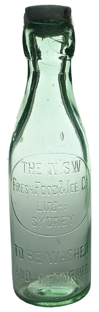 NSW Fresh Food Ice Sydney Antique Milk Bottle