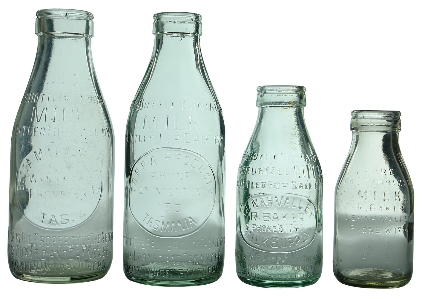 Vintage old Glass Milk Bottles