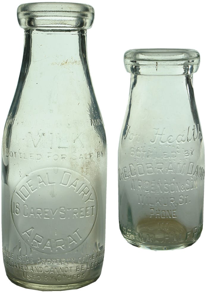 Vintage old Glass Milk Bottles