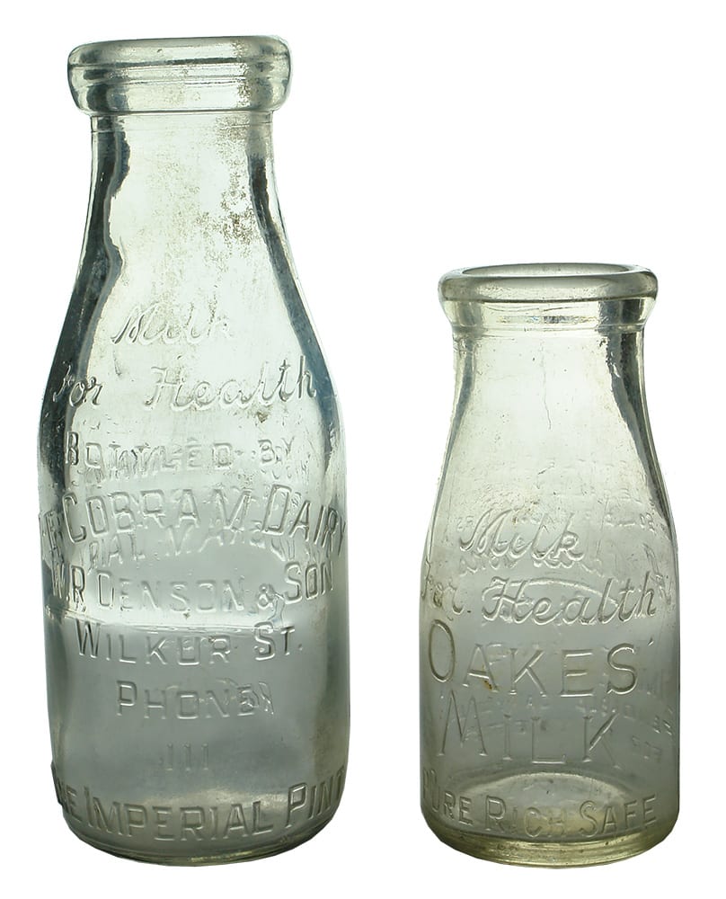 Vintage old Glass Milk Bottles