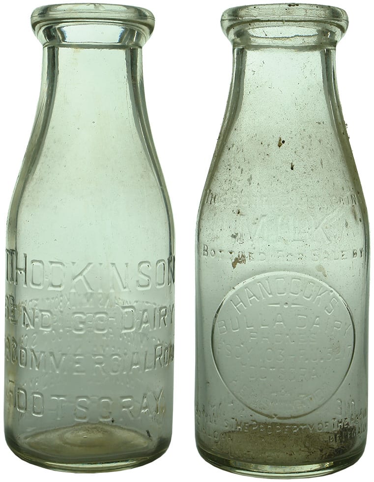 Vintage old Glass Milk Bottles