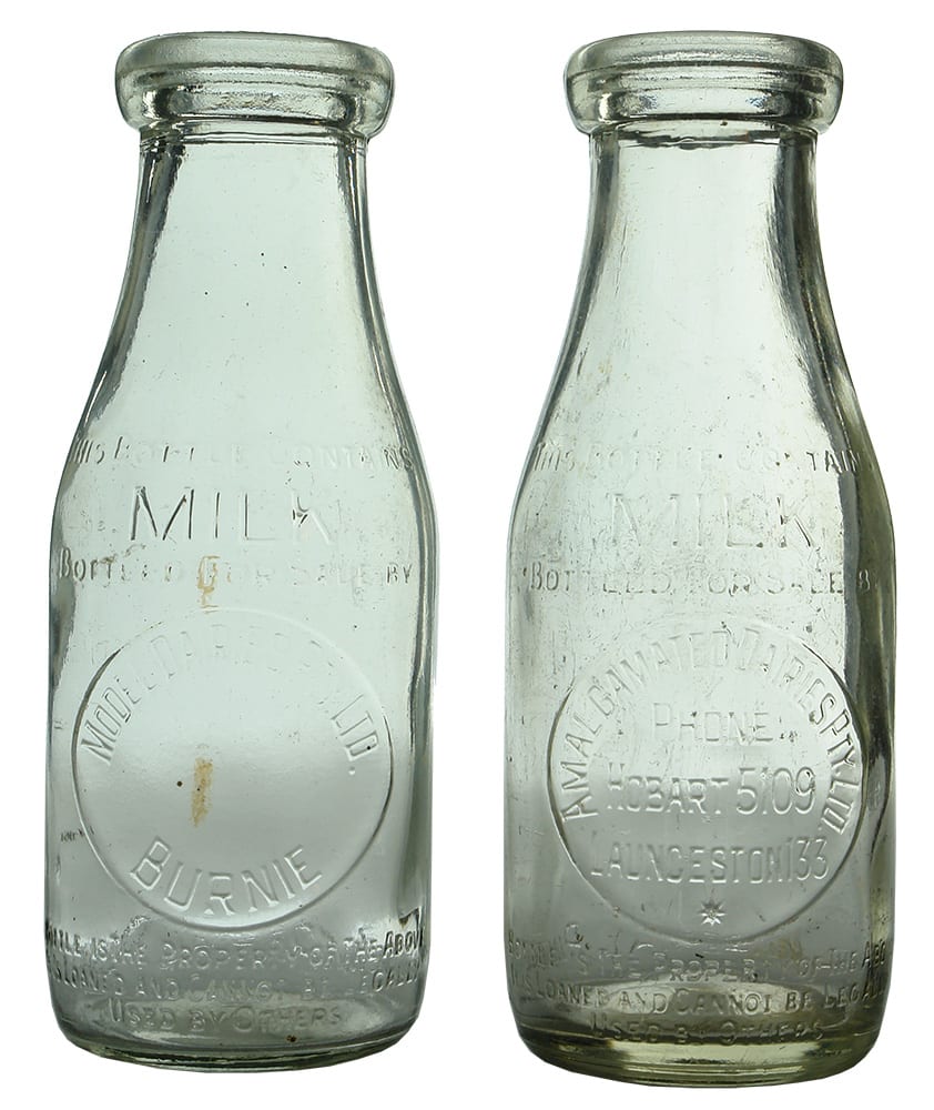 Vintage old Glass Milk Bottles