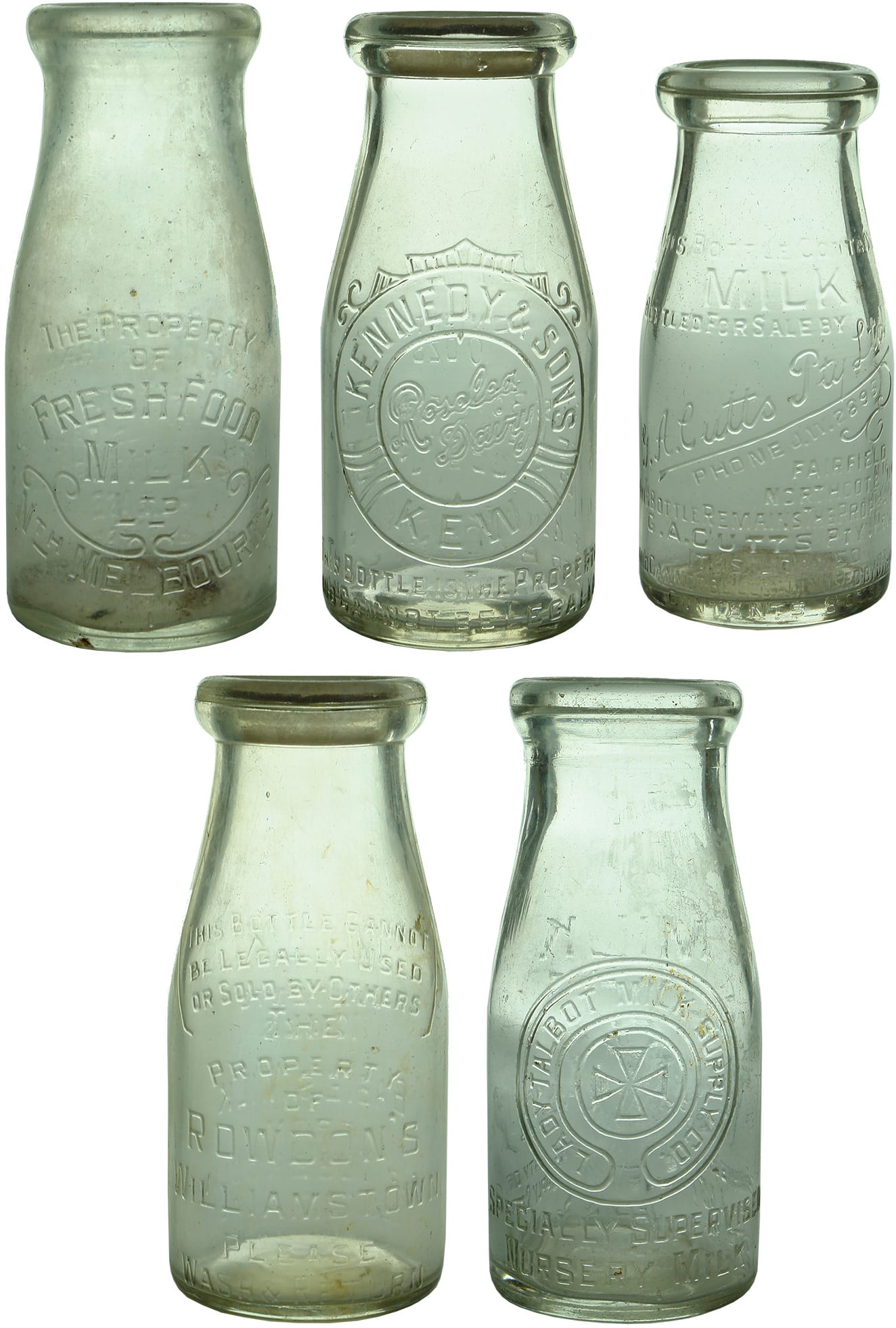 Vintage old Glass Milk Bottles