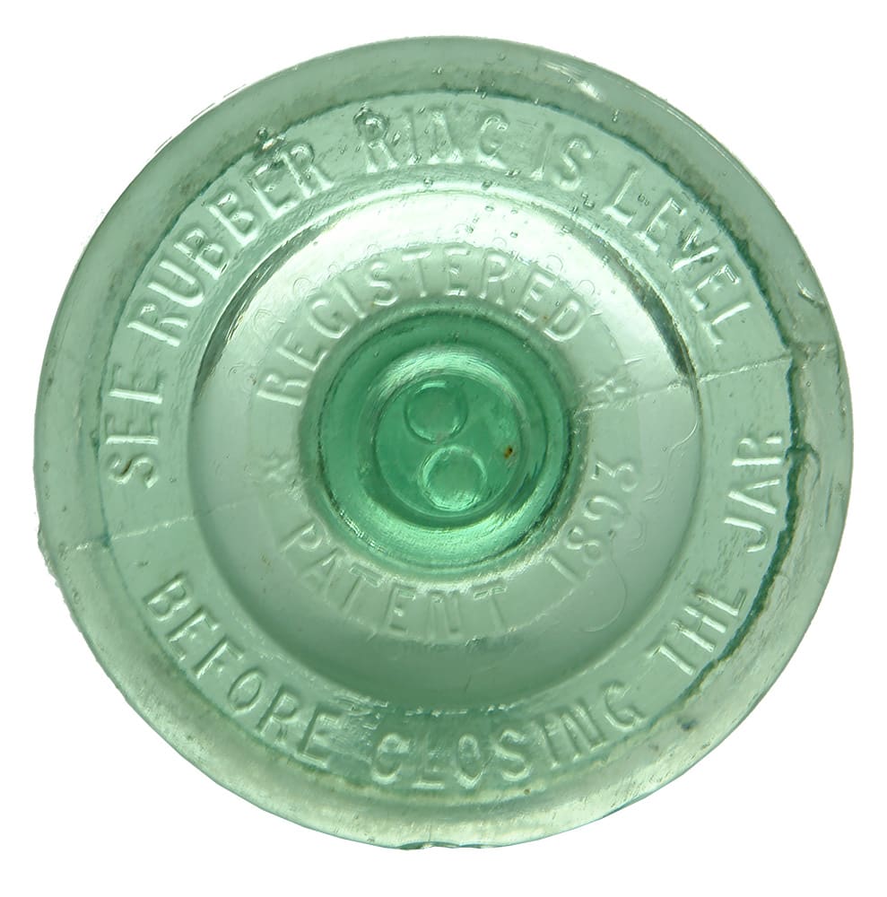 Registered Patent 1893 Immerser Fruit Jar Lid