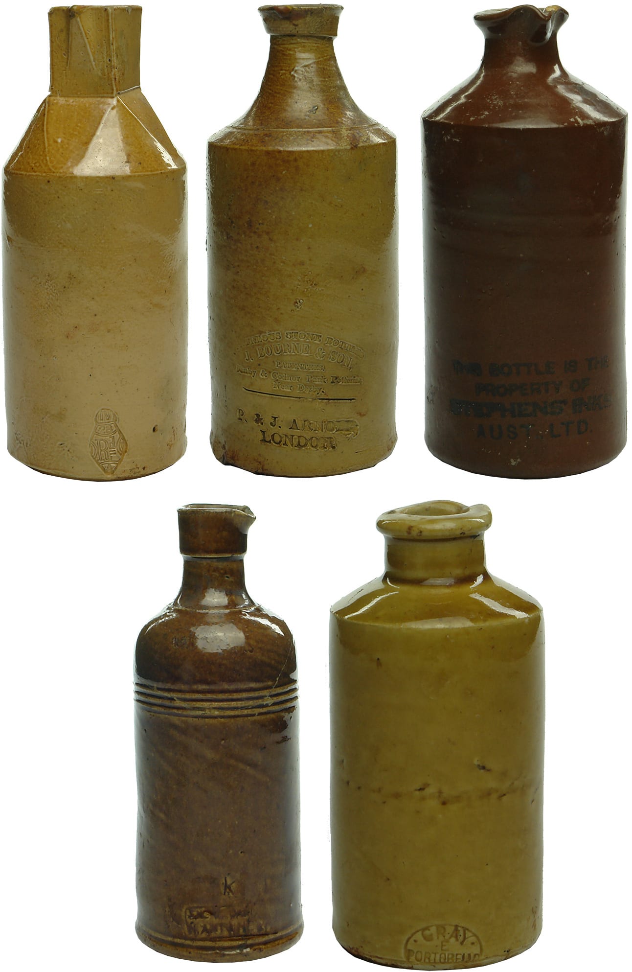 Old Stoneware Ink Bottles