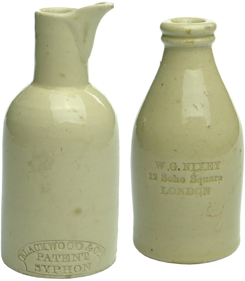 Old White Stone Ink Bottles